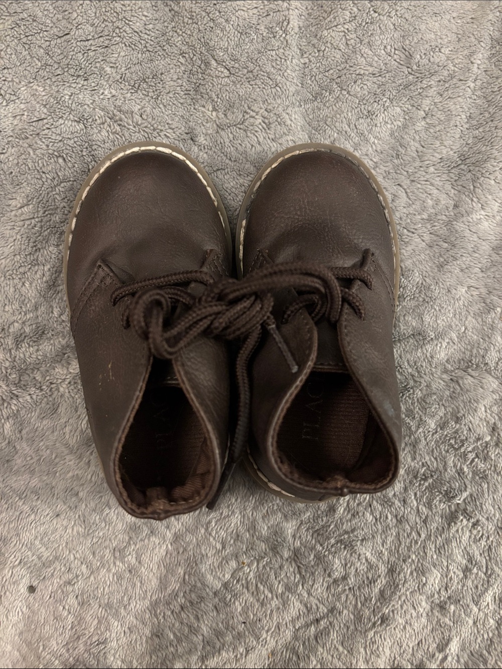 Place Kids Dark Brown Lace-Up Ankle Boots